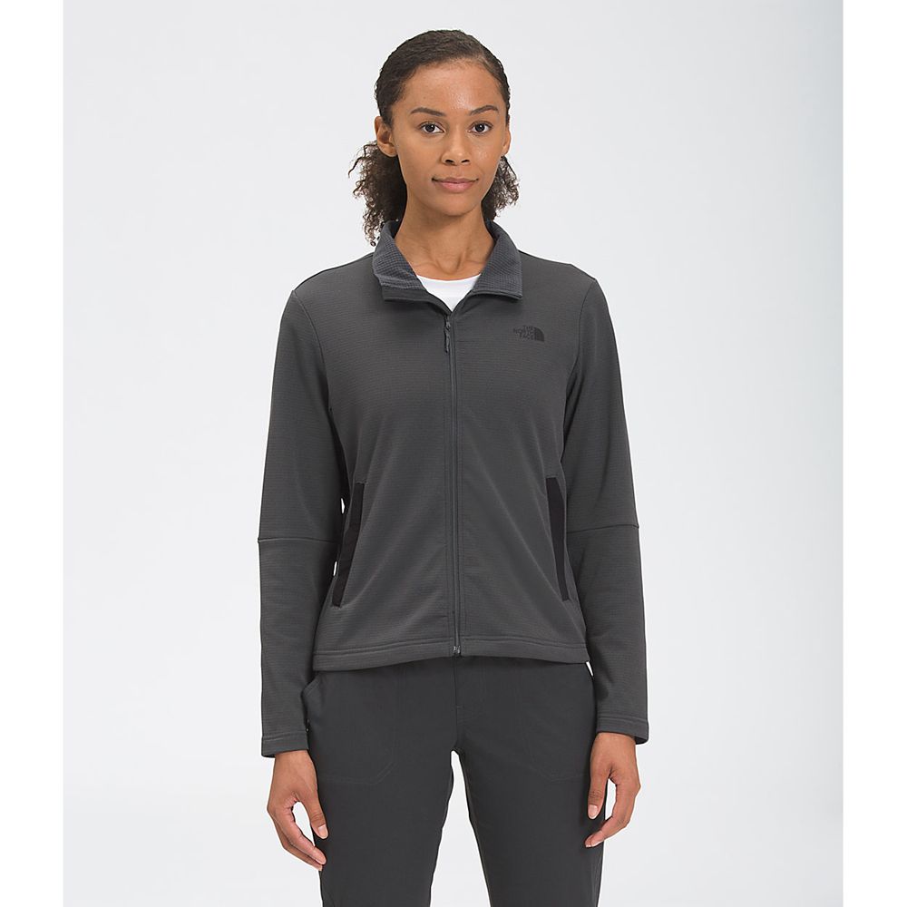 The North Face Fleece Jacket Womens Australia - The North Face Wayroute Full Zip Grey / Black (QJX-7